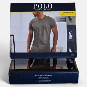 POLO RALPH LAUREN 3 Pack 100% Cotton Classic Fit Crew Tee